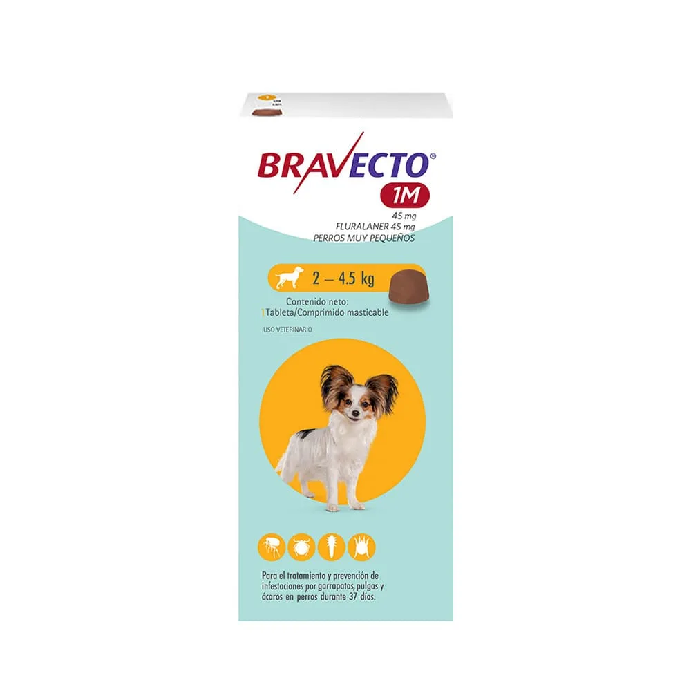 Bravecto 1M Antiparasitario Perros de 2 a 4.5 Kg