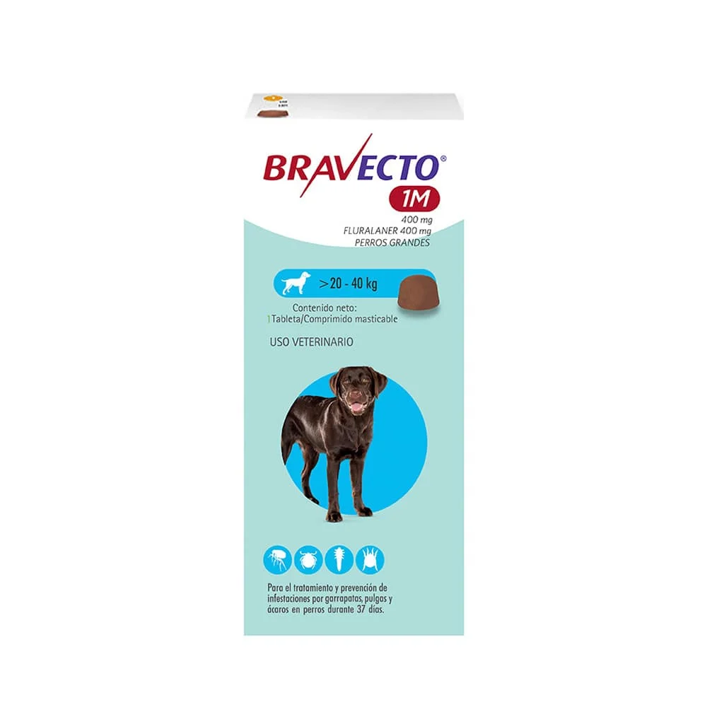 Bravecto 1M Antiparasitario Perros de 20 A 40 Kg
